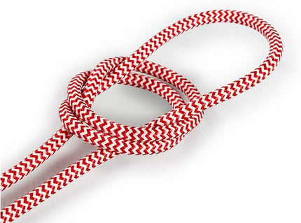 Kynda Light Strijkijzersnoer Rood & Wit - rond - zigzag patroon