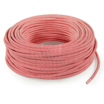 Kynda Light Strijkijzersnoer Rood & Wit - rond - zigzag patroon