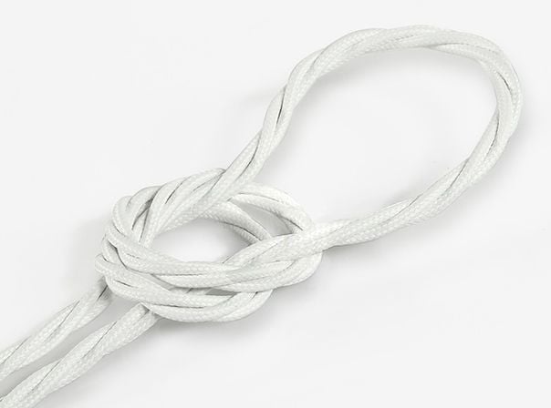 Kynda Light Strijkijzersnoer Wit - gedraaid, effen stof