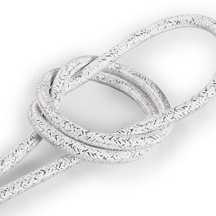 Kynda Light Strijkijzersnoer Wit (glitter) - rond, effen stof