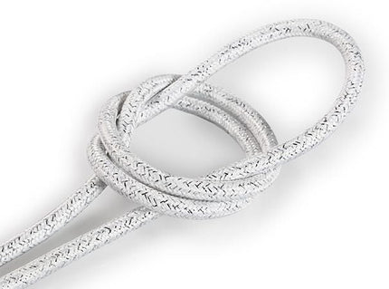 Kynda Light Strijkijzersnoer Wit (glitter) - rond, effen stof