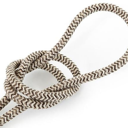 Kynda Light Strijkijzersnoer Zand & Bruin - rond linnen - zigzag patroon