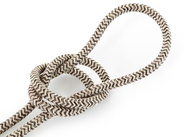 Kynda Light Strijkijzersnoer Zand & Bruin - rond linnen - zigzag patroon