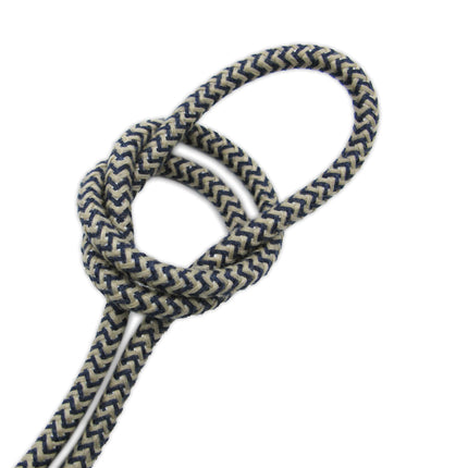 Kynda Light Strijkijzersnoer Zand & Donkerblauw - rond linnen - zigzag patroon