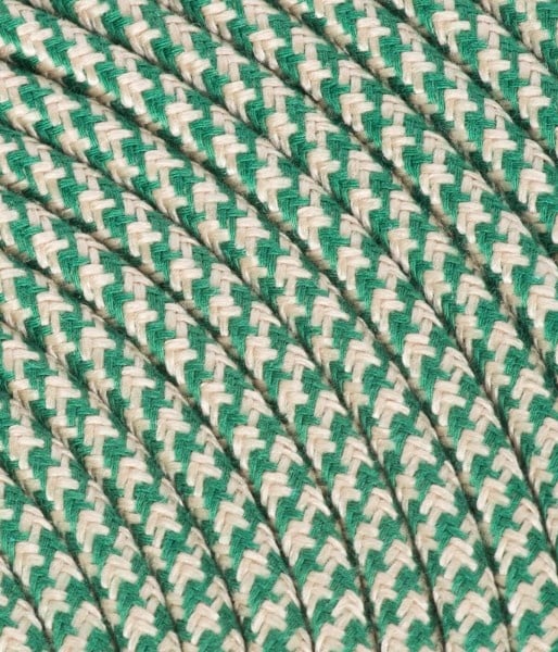 Kynda Light Strijkijzersnoer Zand & Groen - rond - kruis patroon