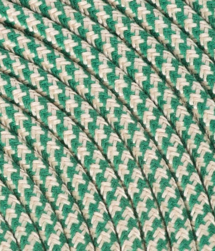 Kynda Light Strijkijzersnoer Zand & Groen - rond - kruis patroon