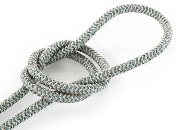 Kynda Light Strijkijzersnoer Zand & Salie - rond linnen - zigzag patroon