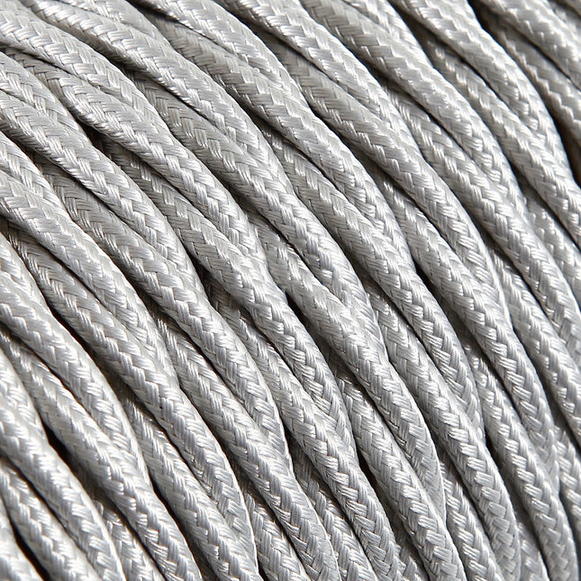 Kynda Light Strijkijzersnoer Zilver - gedraaid, effen stof