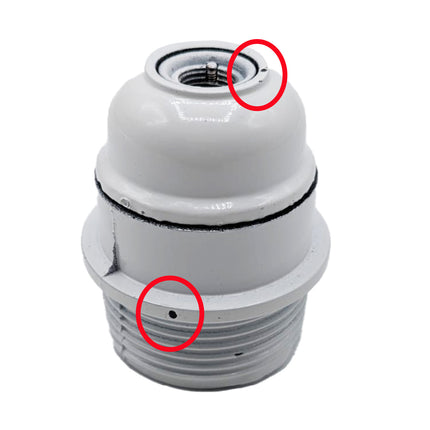 Kynda Light TWEEDE KANS | Kunststof fitting met flens - Bakeliet look (E27) | Wit
