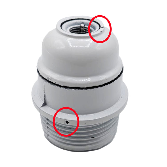 Kynda Light TWEEDE KANS | Kunststof fitting met flens - Bakeliet look (E27) | Wit