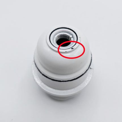 Kynda Light TWEEDE KANS | Kunststof fitting met flens - Bakeliet look (E27) | Wit