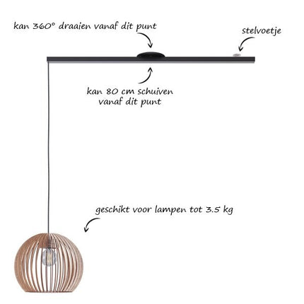 Lightswing Lightswing® Single Mat Zwart | Ophangsysteem 1 lamp
