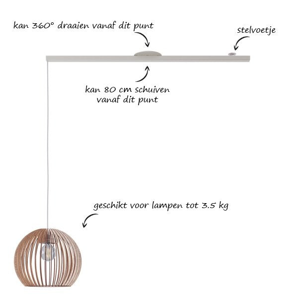Lightswing Lightswing® Single Wit | Ophangsysteem 1 lamp