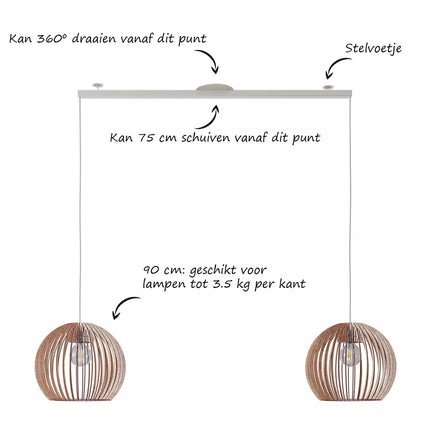 Lightswing Lightswing® Twin Wit | Ophangsysteem 2 lampen