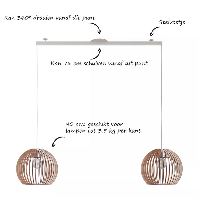 Lightswing Lightswing® Twin Wit | Ophangsysteem 2 lampen