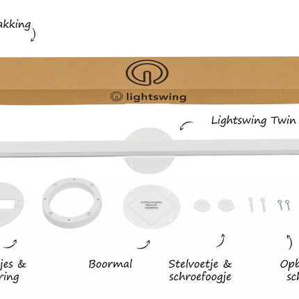 Lightswing Lightswing® Twin Wit | Ophangsysteem 2 lampen