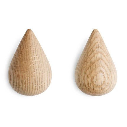 Normann Copenhagen Dropit Wandhaak - set 2 stuks | Hout nature (Large)