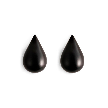 Normann Copenhagen Dropit Wandhaak - set 2 stuks | Zwart (Small)