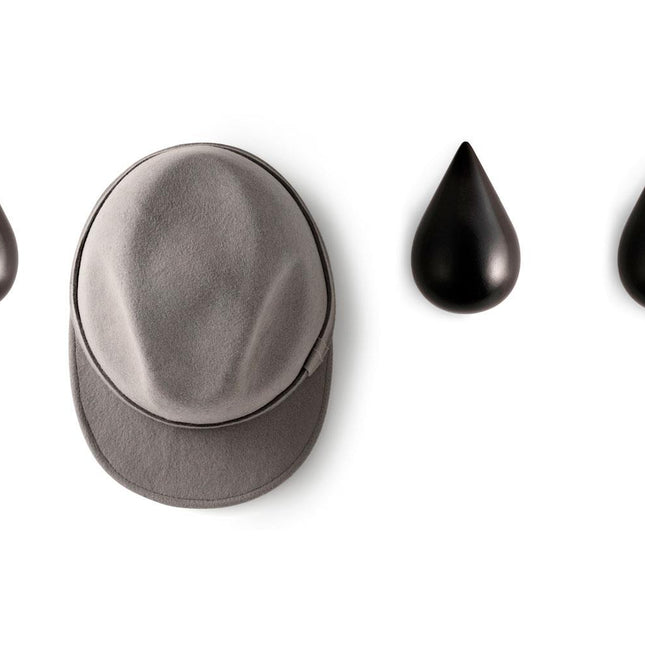 Normann Copenhagen Dropit Wandhaak - set 2 stuks | Zwart (Small)