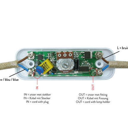 SPL Snoerdimmer universeel (draaiknop) | LED 0-25W | Zwart