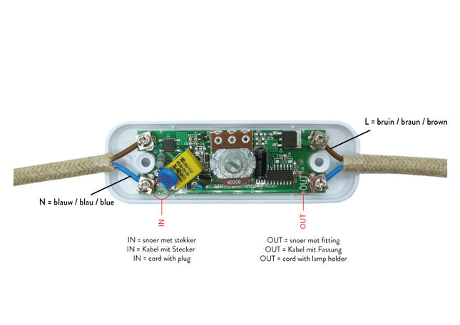 SPL Snoerdimmer universeel (draaiknop) | LED 0-25W | Zwart