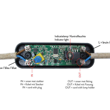 SPL Snoerdimmer universeel | LED 0-75W | Zwart